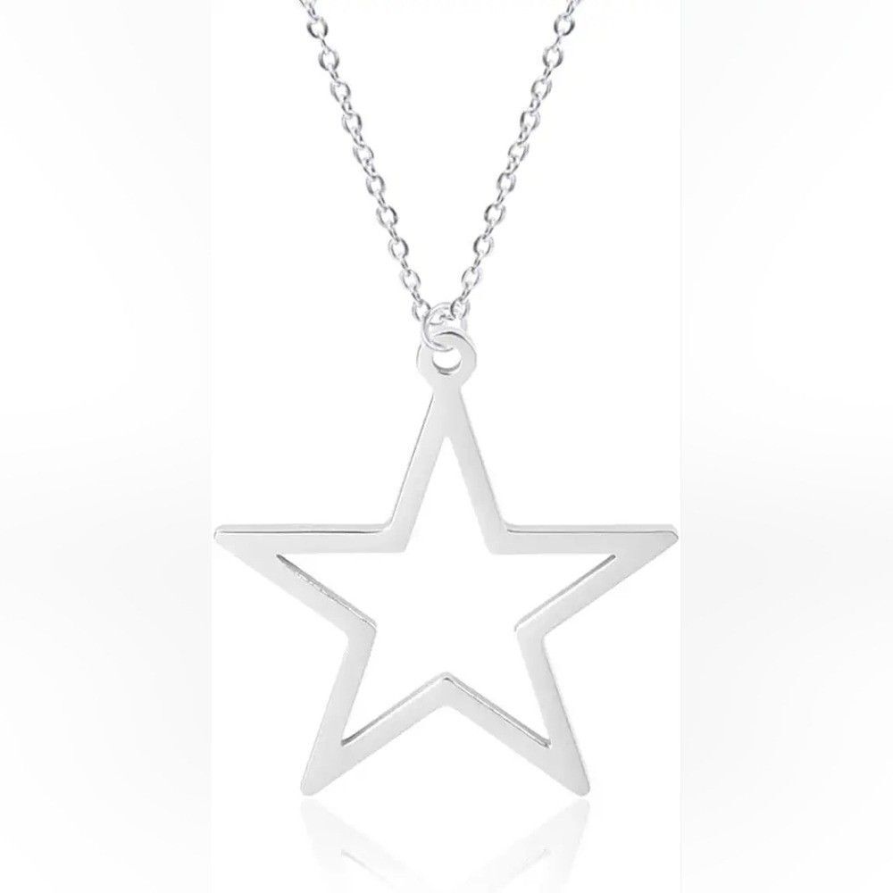 Silver Star Pendant Necklace - Picture 2 of 4